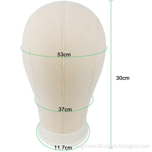 21" 22" 23" 24"  wooden canvas block cork canvas mannequin head for hair extension